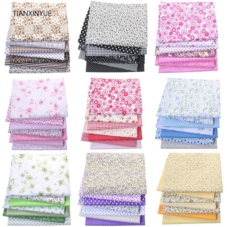 

TIANXINYUE Multicolor 100% Cotton Quilts Fabric for Sewing Patchwork Kids Bags Baby toy DIY Fabric