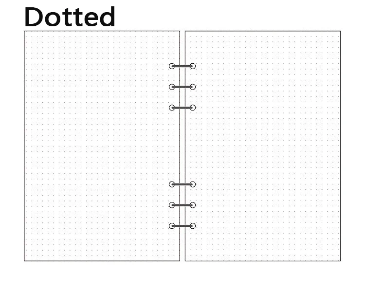 dotted A5 A6 Bullet Journal точечный блокнот наполнитель бумажная сетка линия Bland делать Еженедельный ежемесячный планировщик крафт внутренние страницы C15 D10 - Цвет: dotted