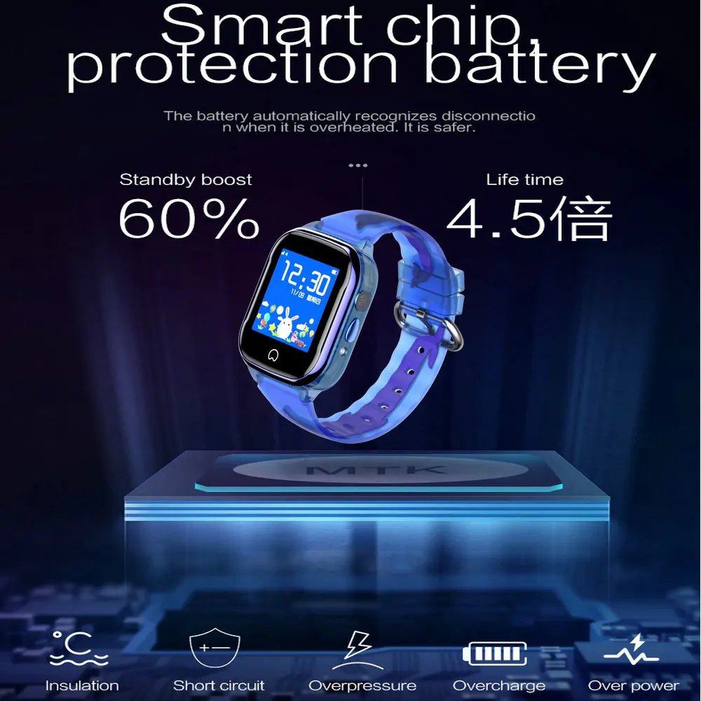 Смарт-часы Greentiger gps+ LBS SOS, Детские Водонепроницаемые Смарт-часы с sim-картой, детская камера, будильник, Детские Безопасные часы
