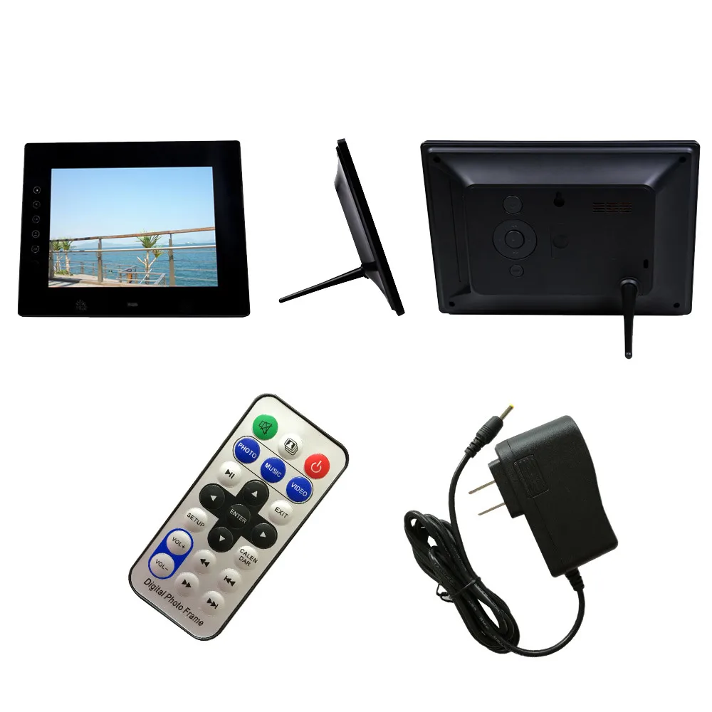 7 дюймовая HD ЖК цифровая фоторамка с будильником Slideshow MP3/4 проигрывателя 16:9 SD/MMCcard