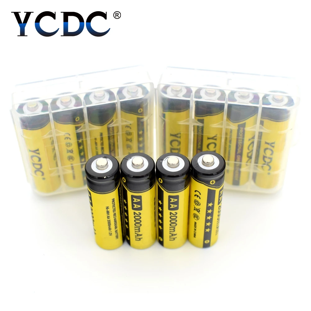 YCDC Лидер продаж! 4 шт YCDC 1,2 V AA 2000 mAh ni-mh аккумуляторная батарея EE6338