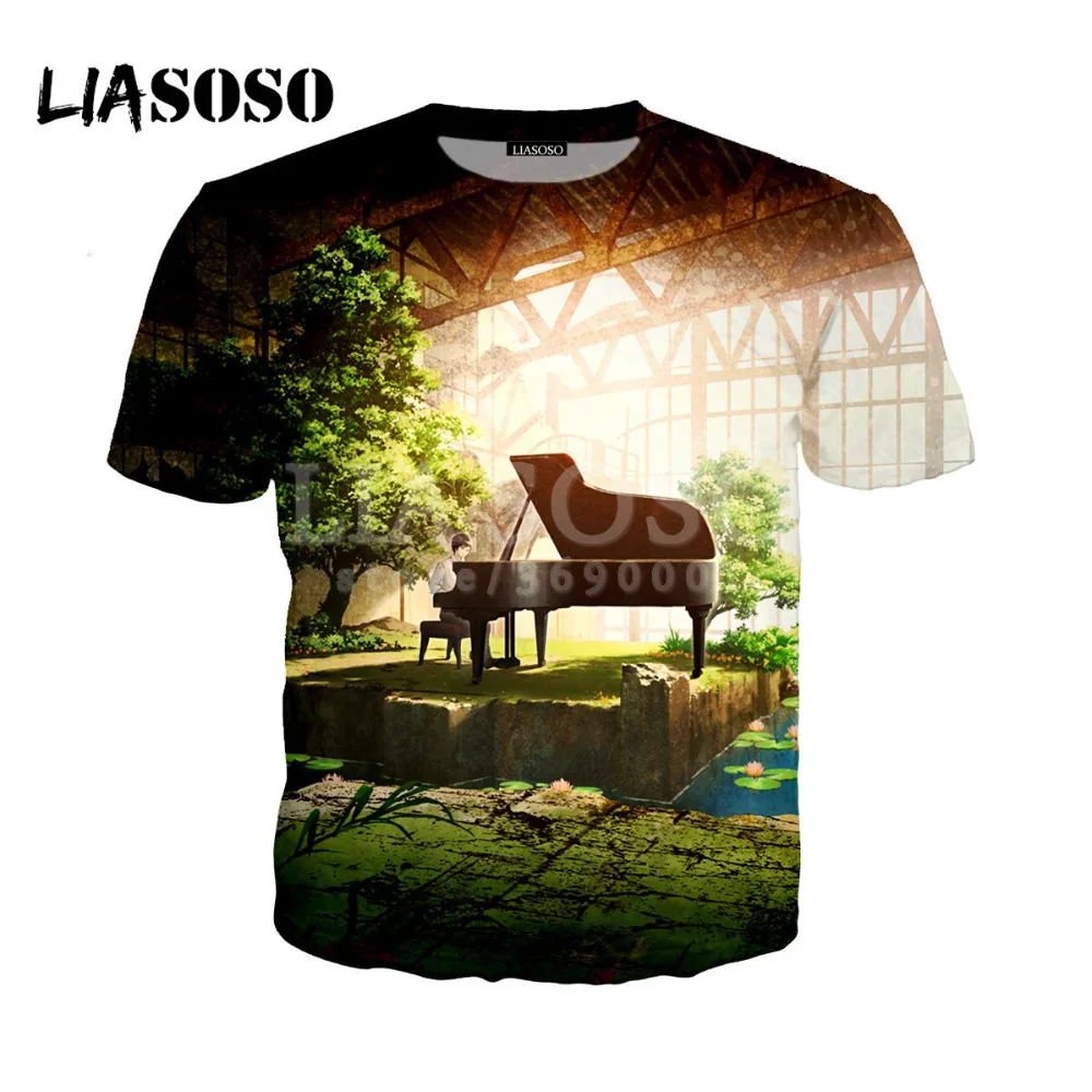 LIASOSO 2018 Новый 3D принт женские и мужские классический дизайн пианино роза цветы