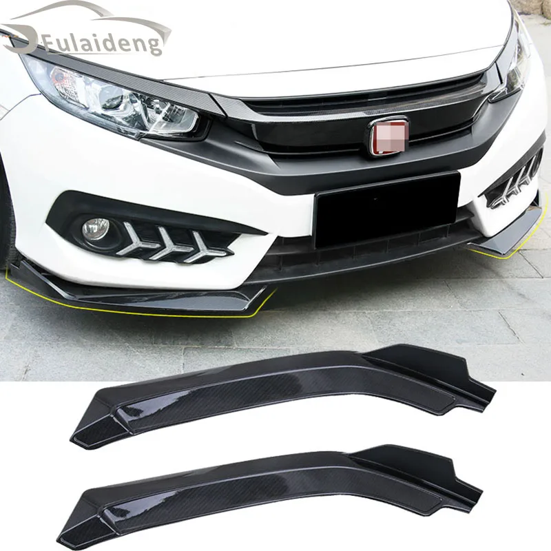 Для Honda Civic 10th седан 2016 2017 паттерн углеродного волокна передний бампер автомобиля