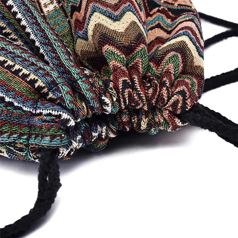 Рюкзак Aelicy Женский с завязками в национальном стиле модный принтом на плечо