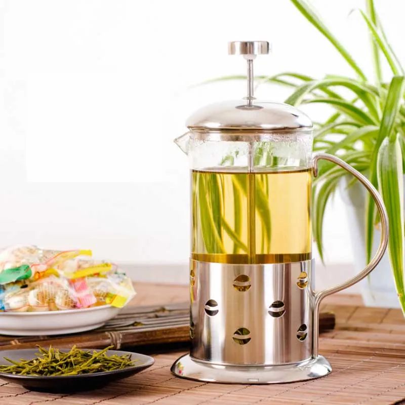 Французский Пресс из нержавеющей стали кофейный горшок силиката бора Кофеварка