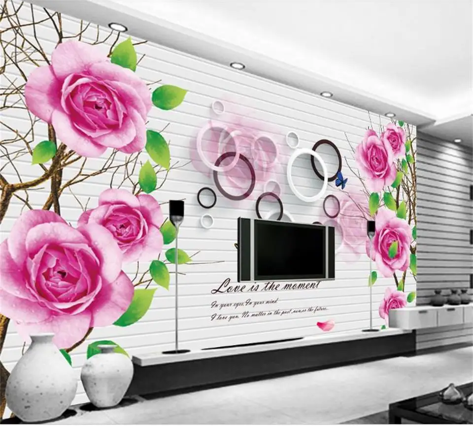 Пользовательские 3d обои фотообои Гостиная Фреска Роза круг Европейский картина