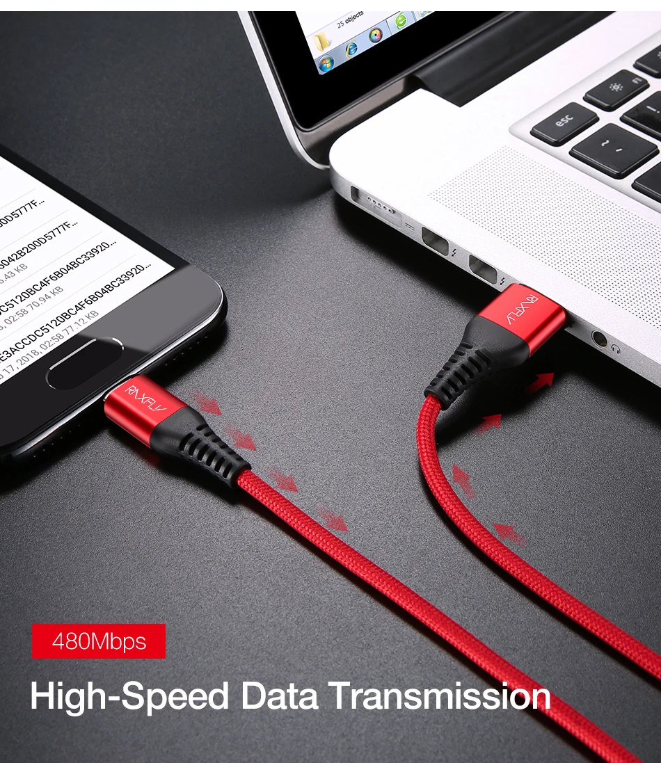 USB raxfly type-C кабель Тип изгиба C для samsung S9 S8 Plus кабель синхронизации данных USB C для Xiaomi Mi6 Mi5s Plus провод для быстрого заряда