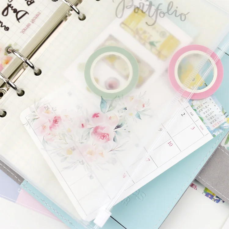 Милый мультяшный цветочный дизайн Jamie Notes блокнот на молнии из ПВХ органайзер