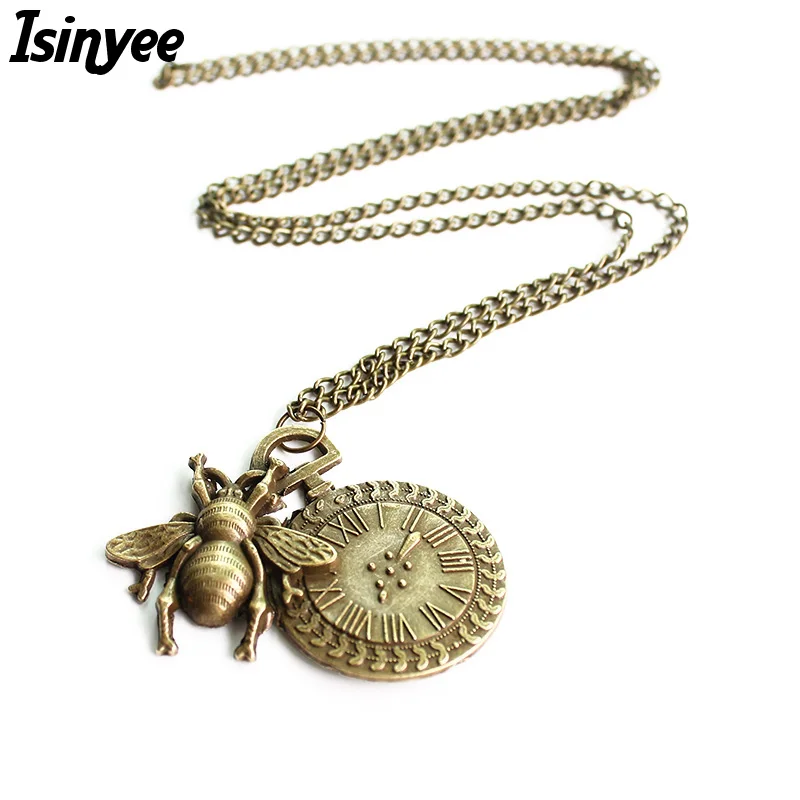 ISINYEE модное маленькое колье с медовой Пчелой длинная цепочка насекомое панк