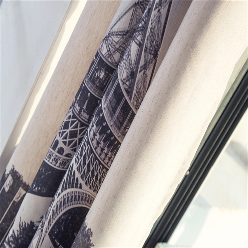 Затемняющая занавеска из льна и хлопка занавески в европейском стиле