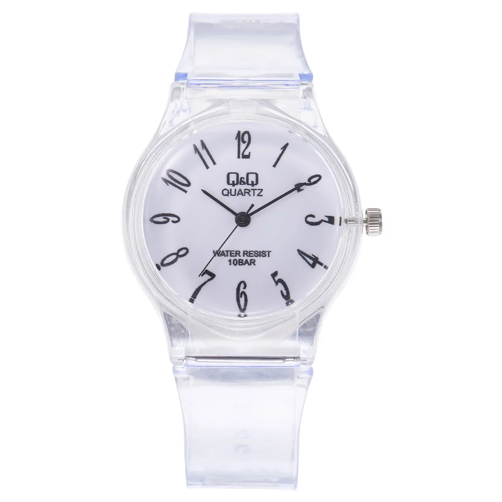 Женские часы роскошный бренд силиконовые прозрачные для девушек Женева женская