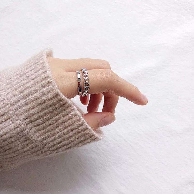 925 100% Стерлинговое Серебро Кольца для женщин aneis feminino anelli donna Двухслойное кольцо