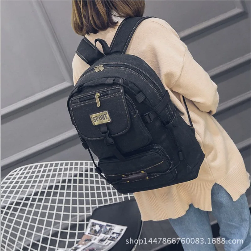 

Simple backpack backpack pure male retro high-capacity multifunctional canvas bag end of a single foreign trade -30