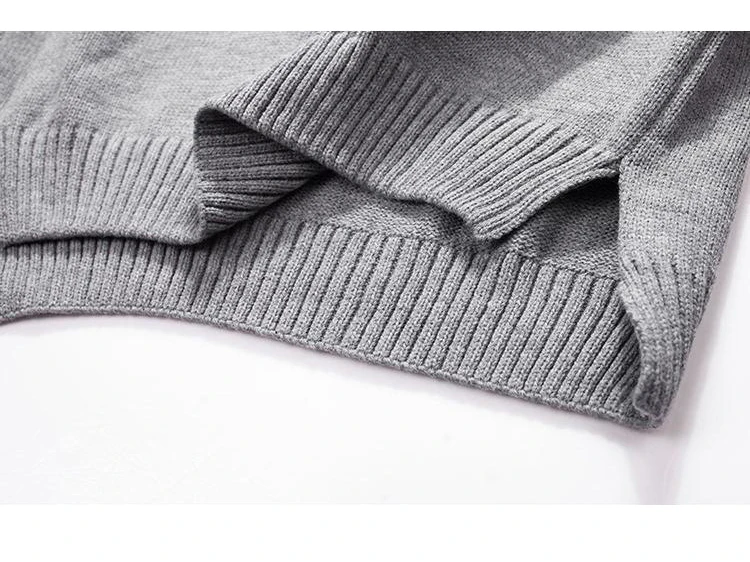 Мужской трикотажный свитер Kanye WEST черно серый хлопковый пуловер оверсайз с