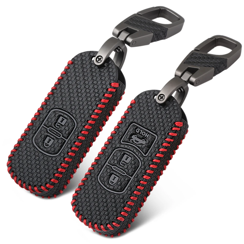 Авто углеродное волокно автомобильный Стайлинг Смарт 2 3 брелок Защитные Чехлы