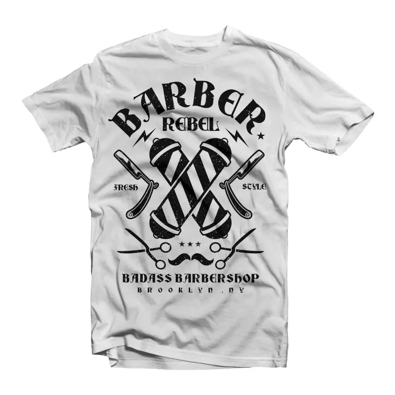 Мужские dtg BARBER REBEL urban blade cut hair винтажный магазин Забавные футболки Распродажа