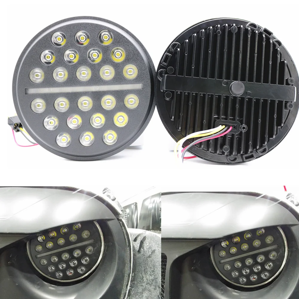 Для Yamaha 7 &quotСИД DRL фары с H4 до H13 адаптер для ваз 2101 дюймов светодиодные монтажным