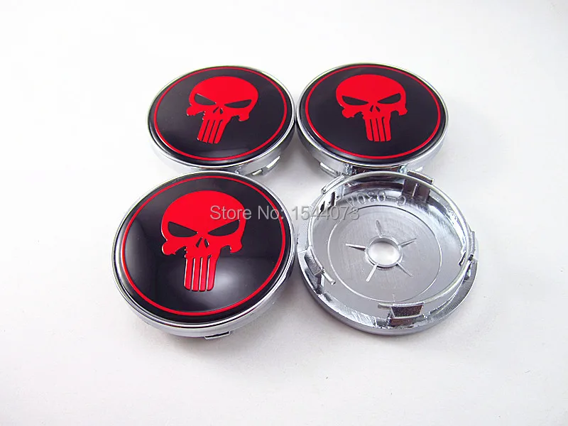 Новинка 4X60 мм колпачки для колес автомобильные красные эмблема череп логотип 60 VW