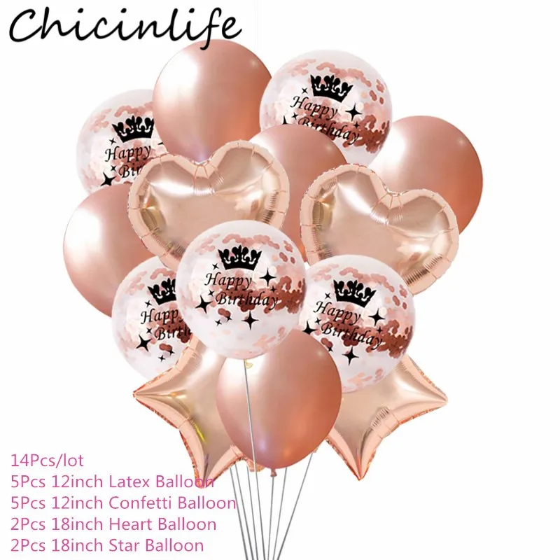 Chicinlife 12 дюймов Rosegold 30 40 50 лет конфетти воздушные шары для взрослых с днем рождения Юбилей шары Декор поставки