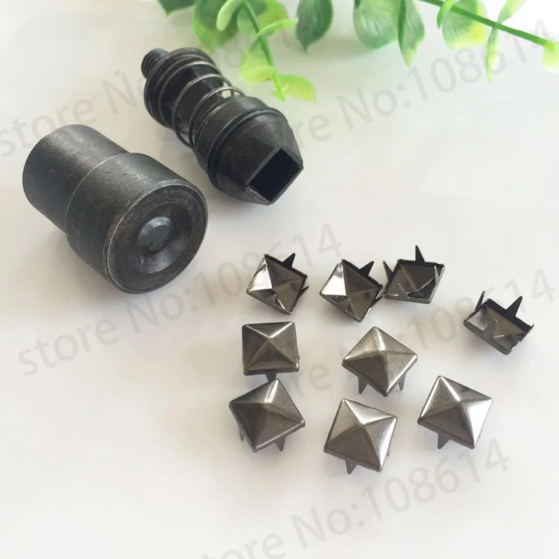 100 шт DIY пирамиды заклепки gun metal 4 коготь ногти для одежды шпильки с когтями для одежды cooper materail площади заклепки квадрат