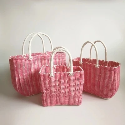 Женская сумка модная пластиковая свежая соломенная большая летняя пляжная