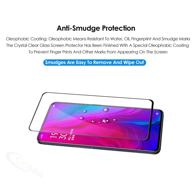 Qosea телефон экран протектор для OPPO Reno 10X Zoom закаленное стекло ультра тонкий 4D
