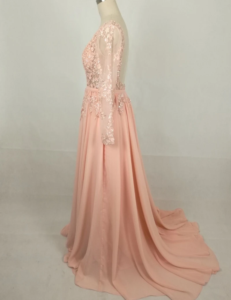 Женское вечернее платье до пола элегантное плиссированное с длинным рукавом и