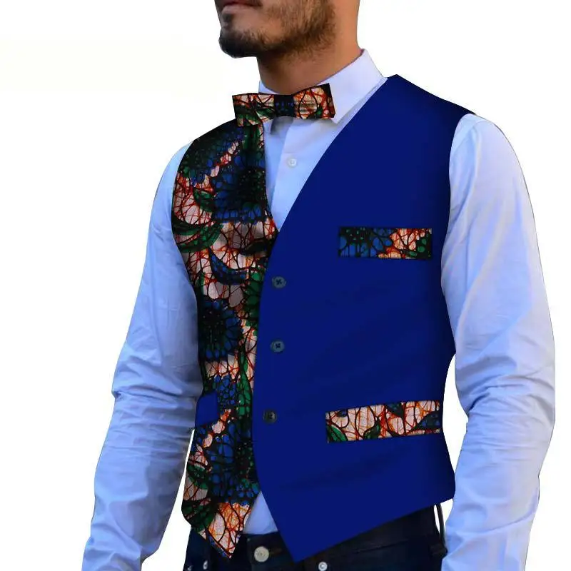 Real New Bazin Dress African For Spring And Summer African Men Cotton Plus Size Suit(shirts+vest) M-6xl