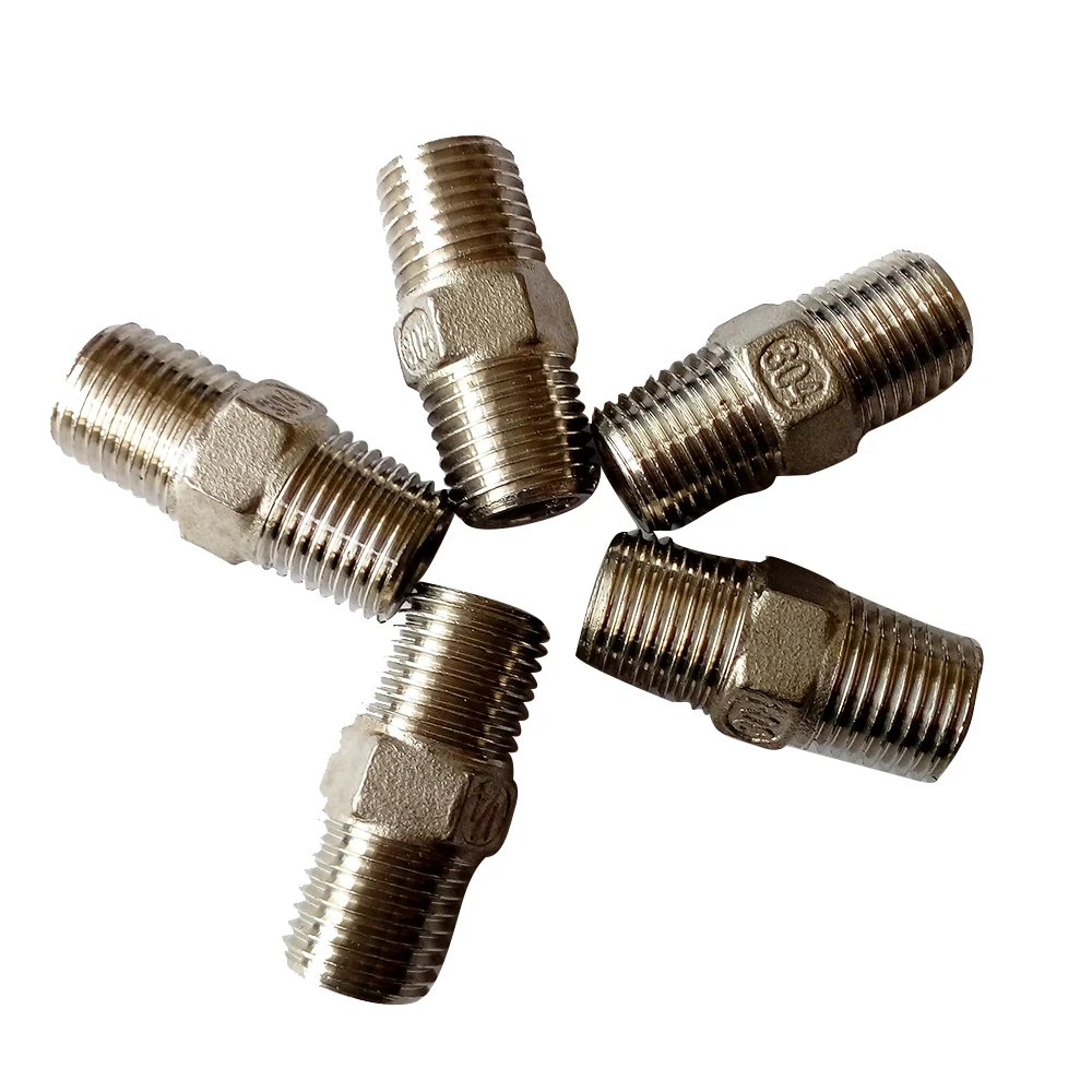5 шт./упаковка фитинги из нержавеющей стали 304 1/4 дюйма BSPT|hex nipple|threaded pipe fittingspipe fittings