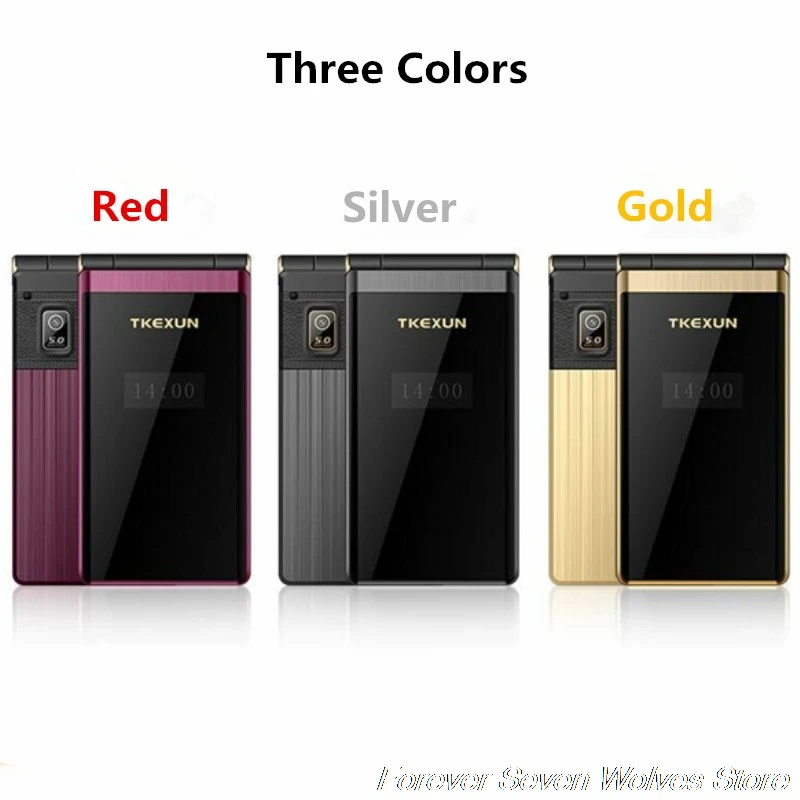 Original TKEXUN M2 Flip Metal Body Phone Dual Screen Big Battery Big Keyboard 3.0 Handwriting Screen Mobile Cellphone Clamshell