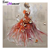ever moment diamond embroidery girl butterfly background diamond mosaic full square drills artwork home decoration asf1193
