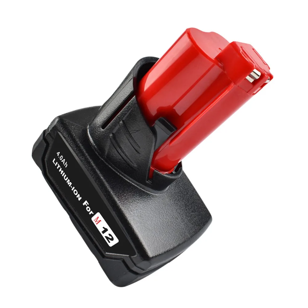 Powtree For Milwaukee 2PCS 12V 4000mAh M12 Red Power Tool Li-ion Battery Replacement C12 B BX 48-11-2401 48-11-2402 D | Электроника