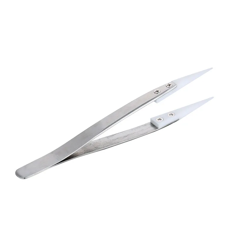 Керамические наконечники нержавеющая сталь Tweezers ручка прямой направленный