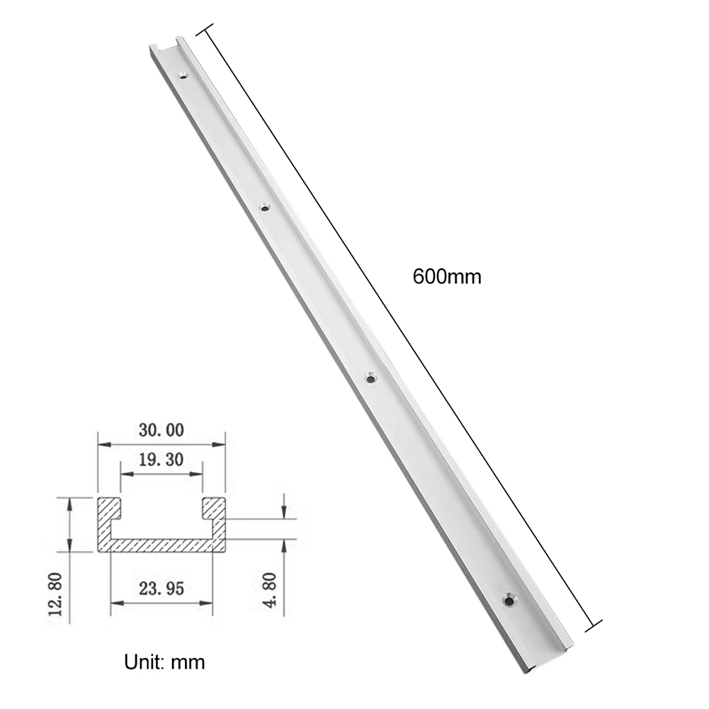 

1pcs 600mm (24inch) Standard T-tracks T-slot Aluminium Miter Track Jig Fixture Slot For Router Table Saw Drill Press Jigs