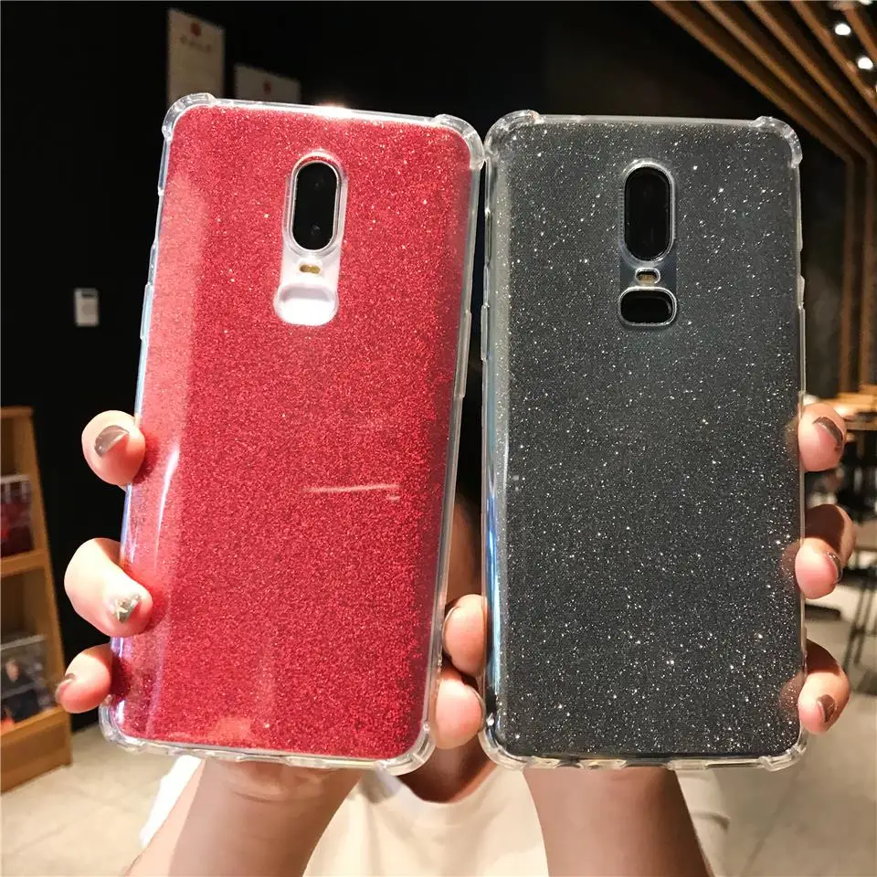 Противоударный Блестящий Защитный чехол для OnePlus 6 6T 5T 7 силиконовый мягкий из ТПУ