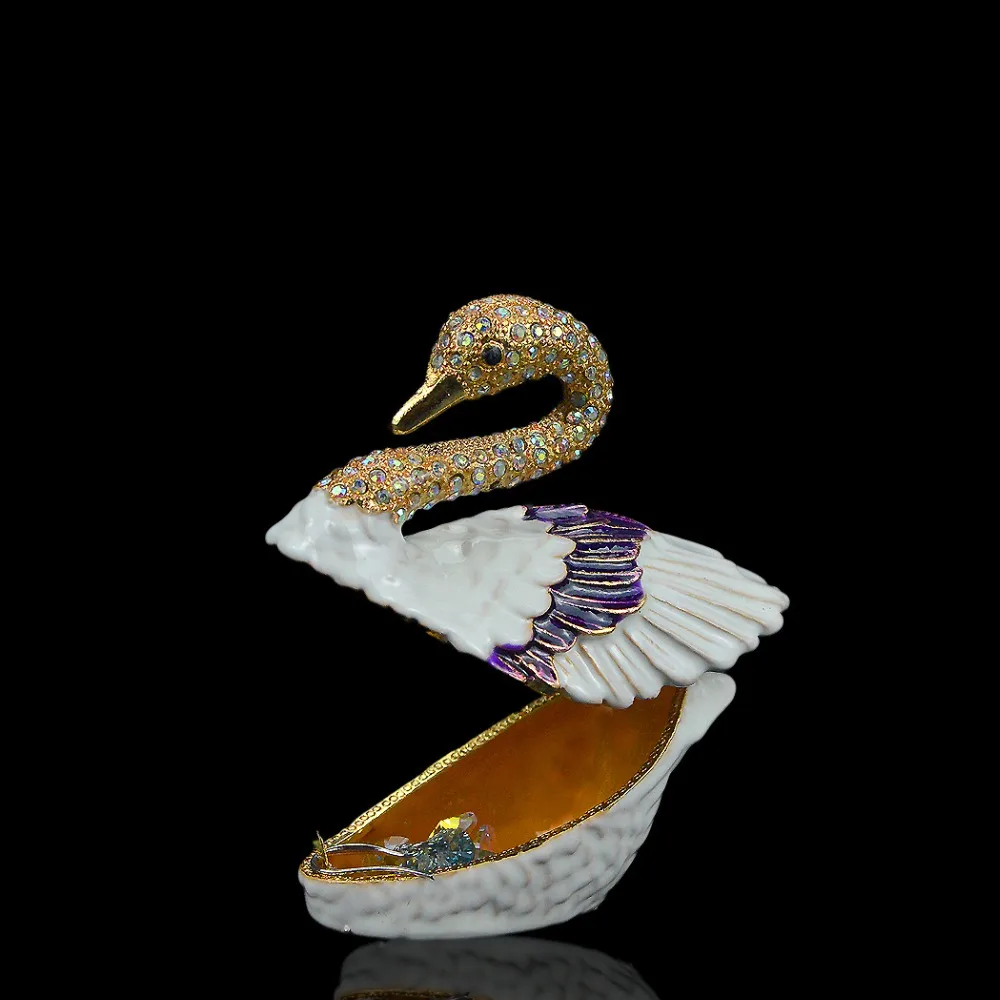 Qifu ручная работа элегантная лебедь металлическая коробка для