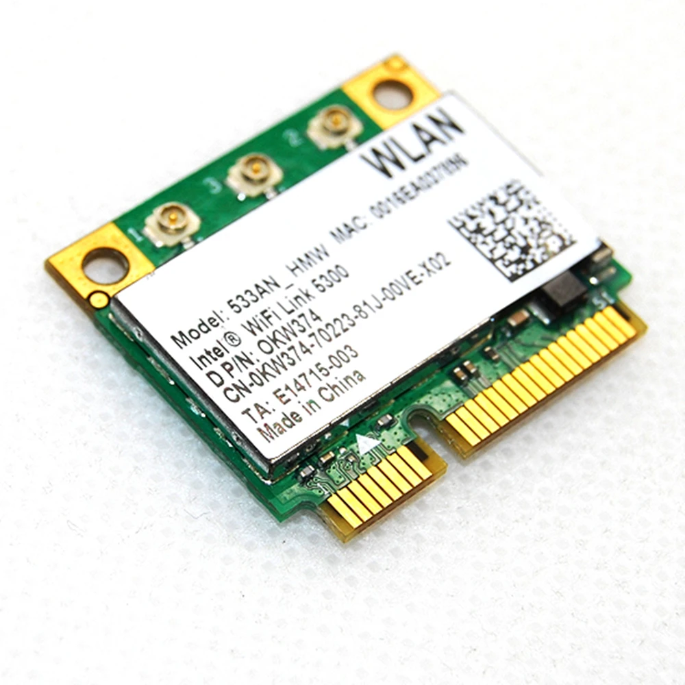 Двухдиапазонная беспроводная карта Intel 5300 533AN_MMW 2,4 Ghz 5Ghz 300 M/450 Mbps 802,11 a/g/n Mini PCI-E Half Wlan Wifi