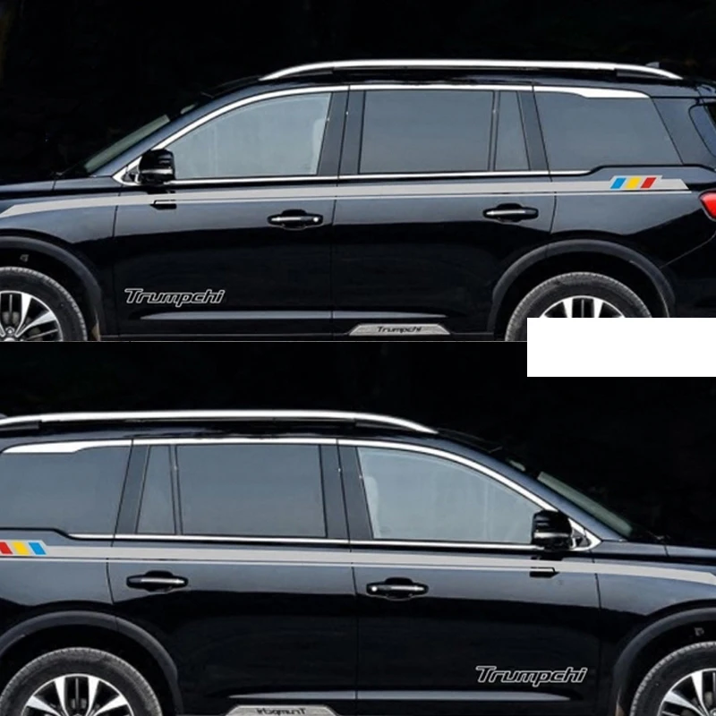 silver gray A Lsrtw2017 прозрачная Автомобильная дверная боковая защита от солнца водонепроницаемая отделка Цветок Наклейка для Trumpchi Gs8 - Название цвета: silver gray A