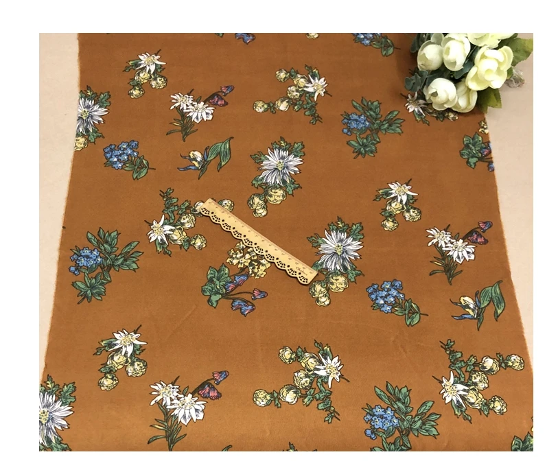 Весна 2019 непрозрачная тонкая ткань с цветочным узором верблюжьи красные черные и