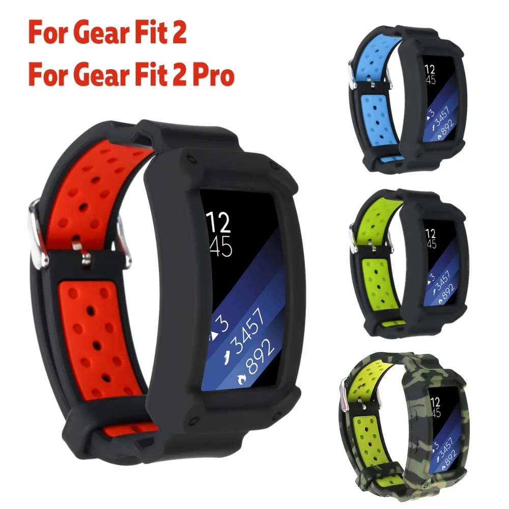 Спортивные силиконовые Ремешки для наручных часов сменный ремешок Samsung Gear Fit 2