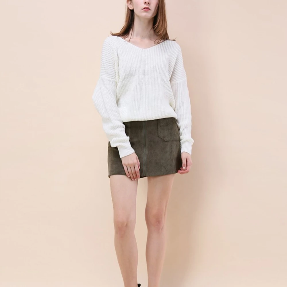 NIBESSER Casual Women Autumn Winter Knitted Sweater Pullover Street Twisted Fashion Sexy V Neck Long Sleeve Jumpers | Женская одежда