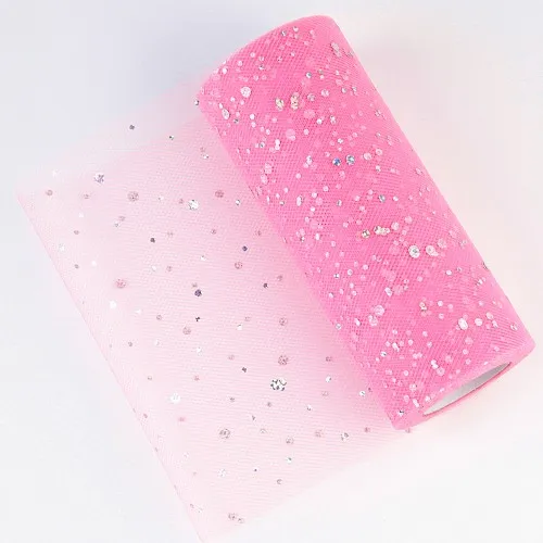 sequin 47 Блестящий рулон тюля с блестками 25 ярдов 15 см 6 дюймов катушка пачка Свадебная отделка органзы лазер поделки день рождения поставки - Цвет: sequin 47