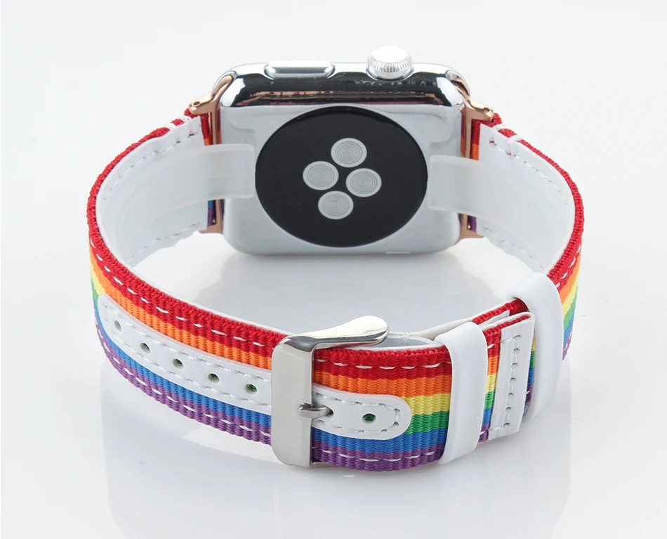 Радуга нейлоновый ремешок для наручных часов apple watch ремни холст ремешок для наручных часов iwatch 3/2/1 38 мм 42 мм браслет для smart watch
