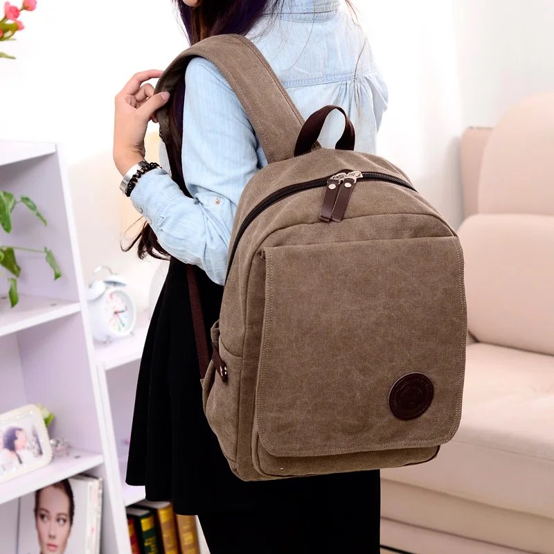 Women Canvas Backpack School Bag For Female back bag bolsa feminina woman pack Clear | Багаж и сумки