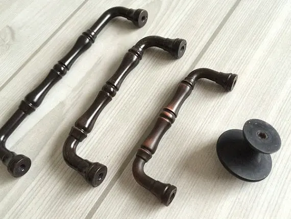 

3" 3.75" 5" Dresser Pull Drawer Pulls Handles Knobs Bamboo Black Red Oil Bronze Kitchen Cabinet Pull Cupboard Door Handle Unique