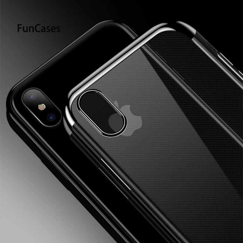 Прозрачные ультра тонкий силикон чехол для Iphonex Xs Xsmax Xr покрытием ТПУ Iphone5 6 S плюс