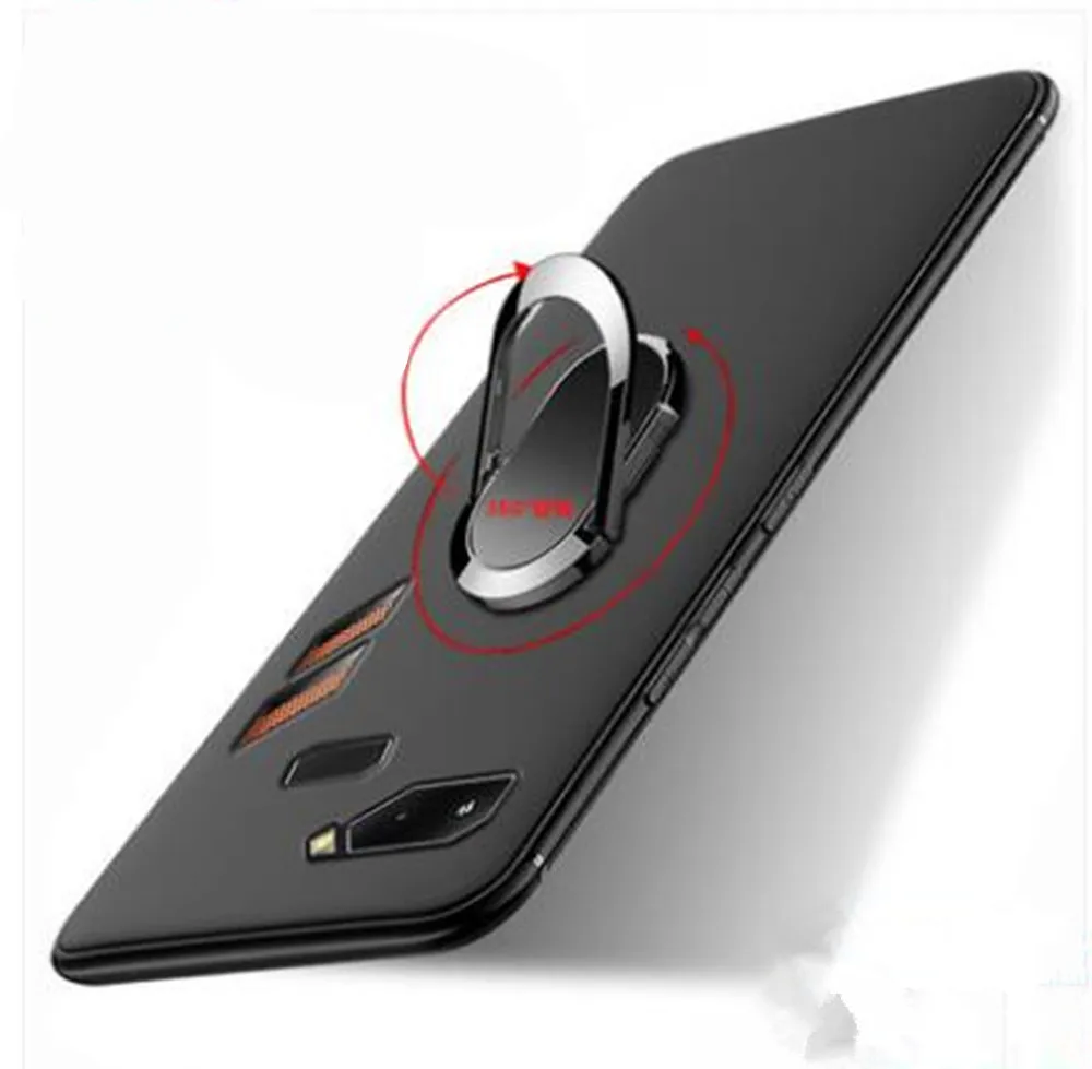 Чехол для Asus ROG Phone ZS600KL держатель с кольцом на палец мягкая Матовая силиконовая