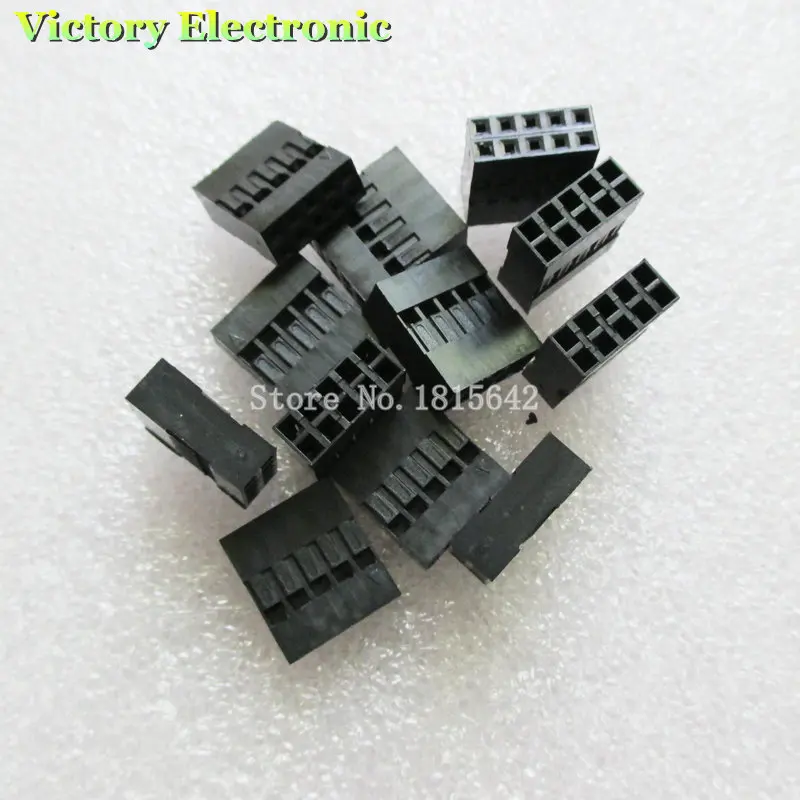 50 шт./лот двойной 2*5P 10P 2,54 мм 2x5P 2*5P пластик Dupont перемычка провода кабель Корпус Женский контактный новый