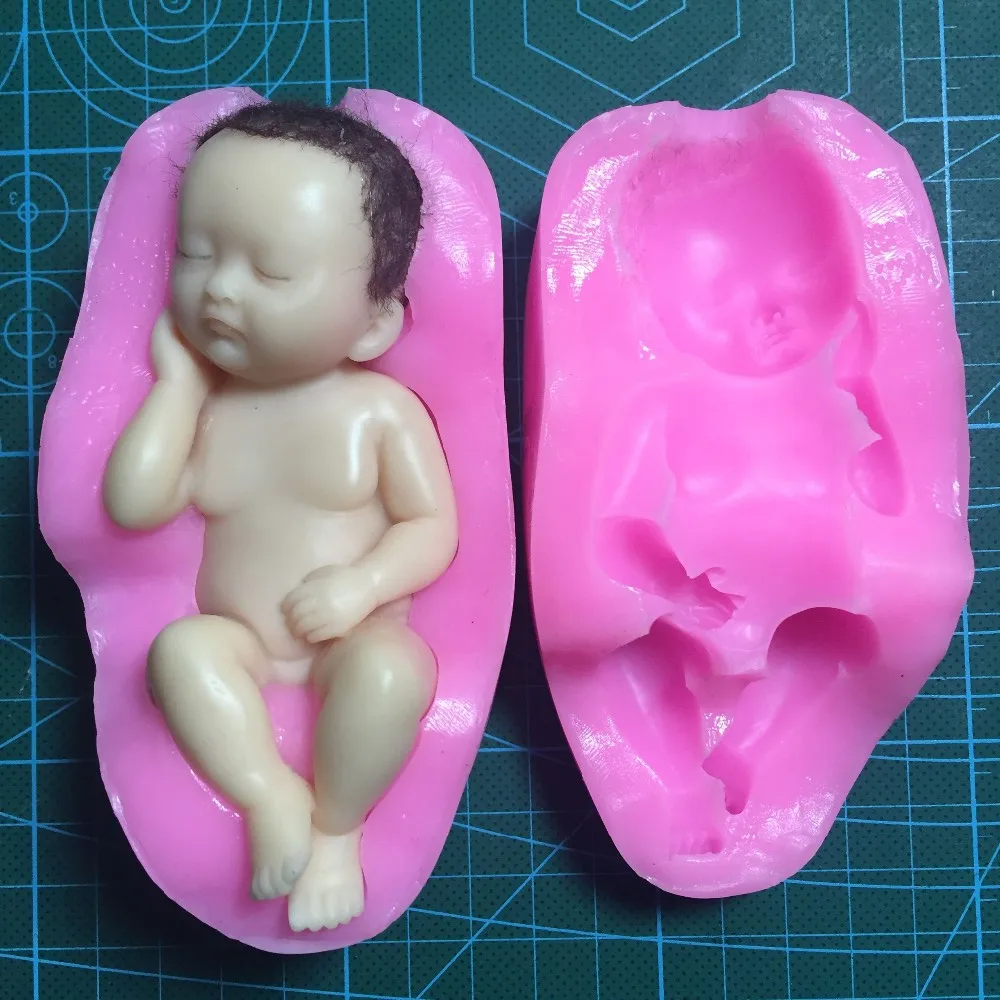 Мальчик и девочка 3D детские силиконовые формы Помады кремния Плесень торт украшение плесень Близнецы плесень Арома каменные формы