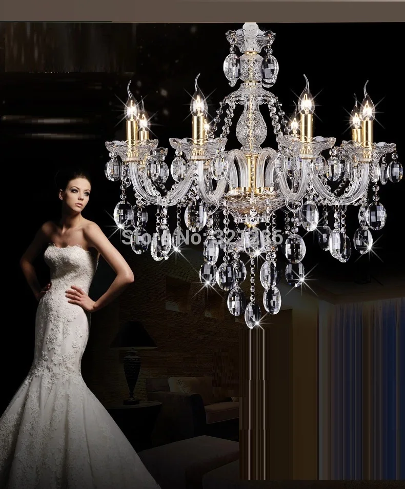 K9 Современные хрустальные украшения люстры и подвески серебристого/золотого